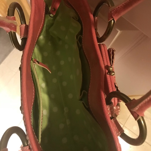 Isabella Fiore Pink Leather Tote - Picture 4 of 6